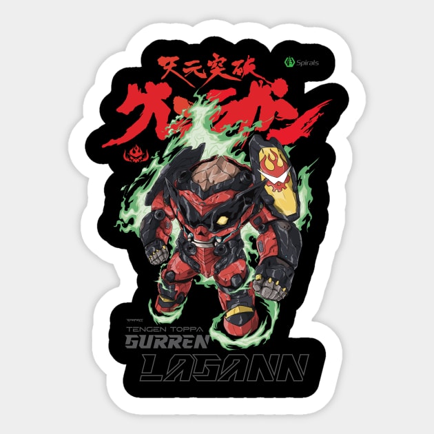 Gurren Lagann T-shirt Sticker by harfyzakaria